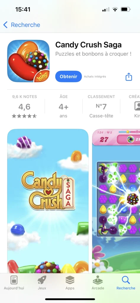 Candy Crush Saga pour iphone