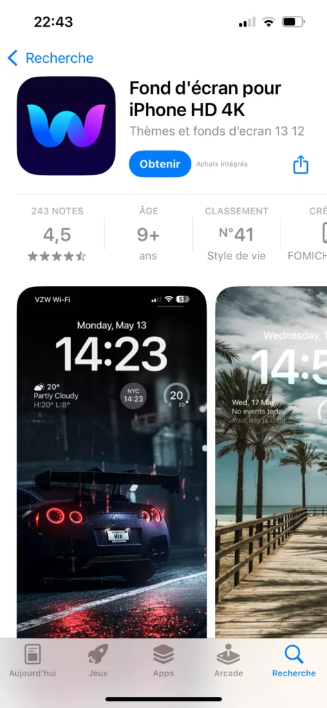2.Fonds d’écran pour iPhone HD 4K