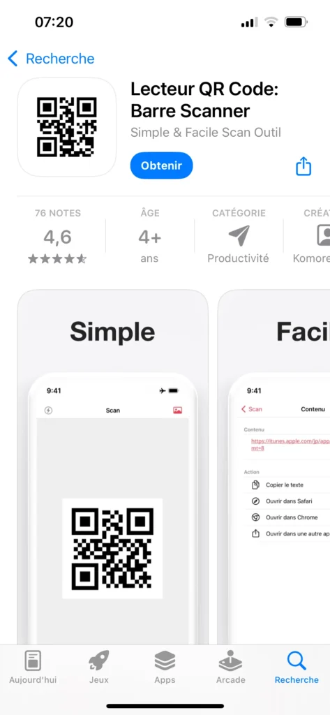 Lecteur QR Code – Barre Scanner