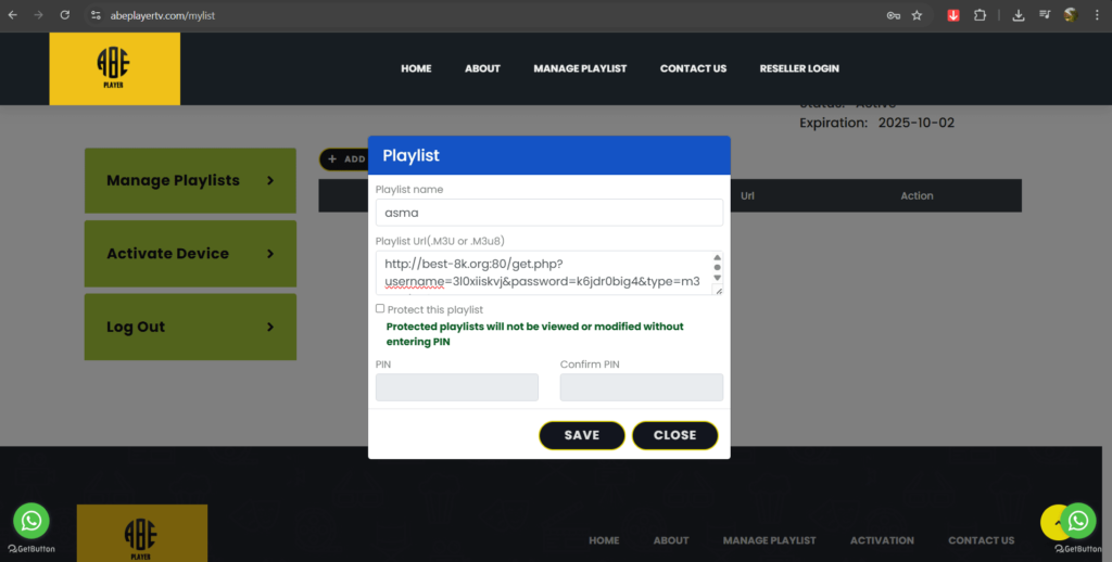On saisit ensuite dans leur site officiel les informations propres à notre application