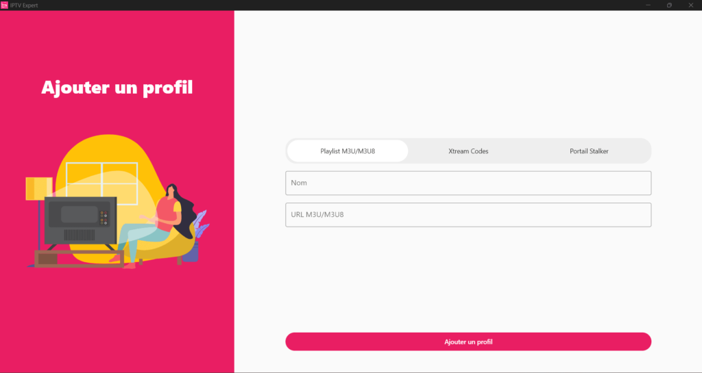 Pour IPTV Smarters Expert entrer directement les informations d'abonnement IPTV